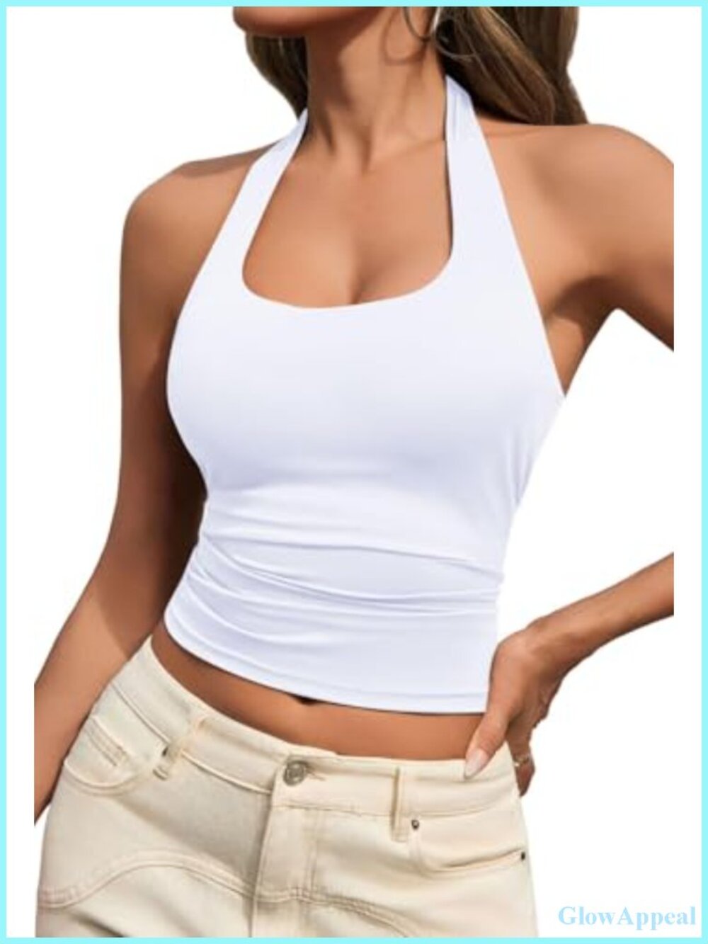Women's Halter Tank Top Backless Sleeveless Y2K Yoga Workout Summer Top
